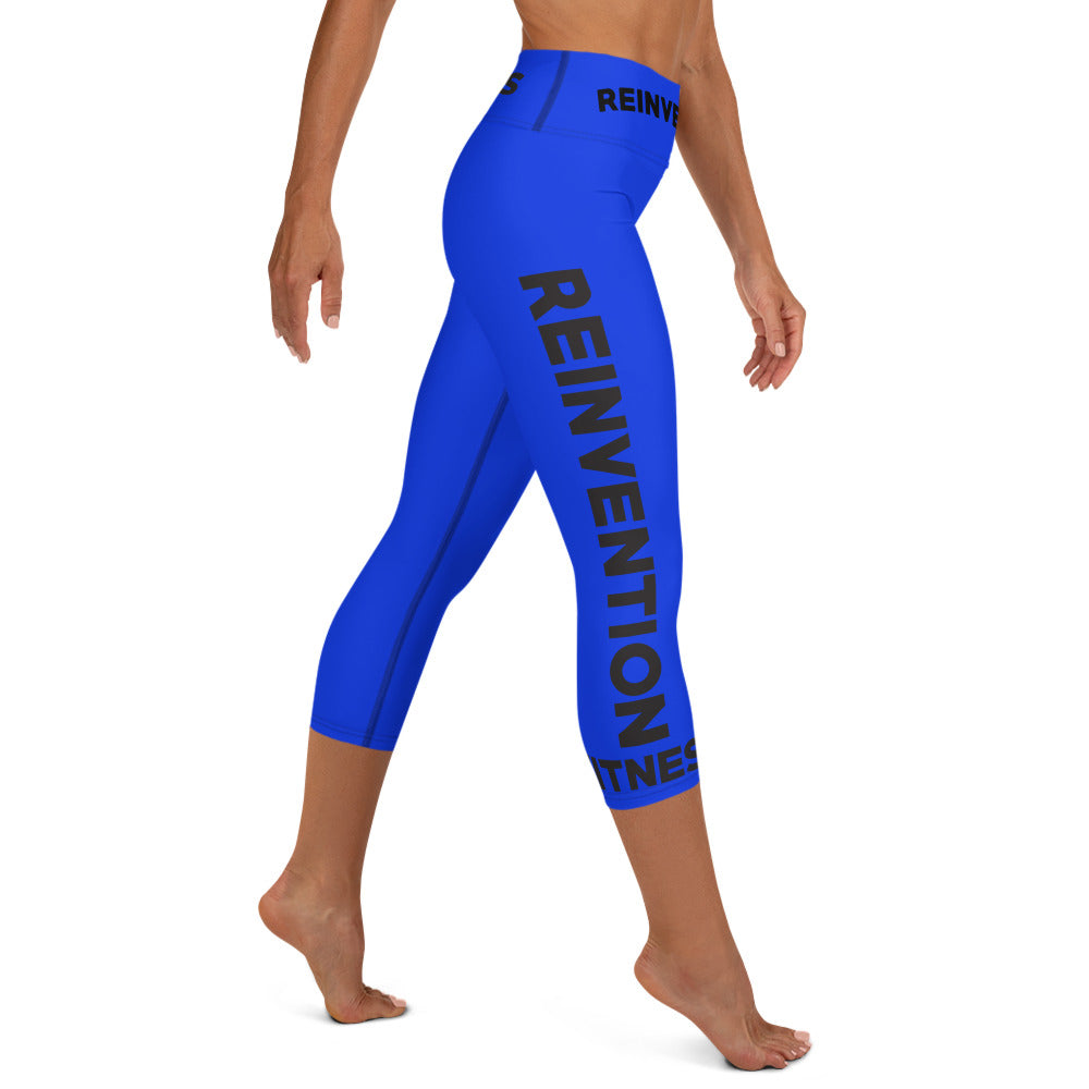 RF Blue Side Logo Yoga Capri Leggings