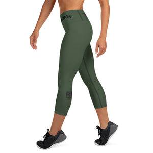 Army Green RF Yoga Capri Leggings