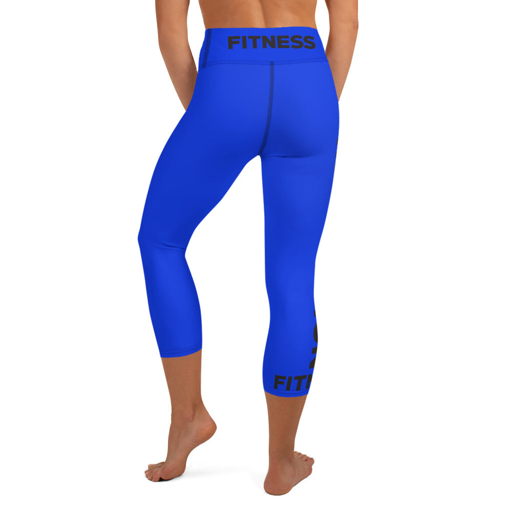 RF Blue Side Logo Yoga Capri Leggings